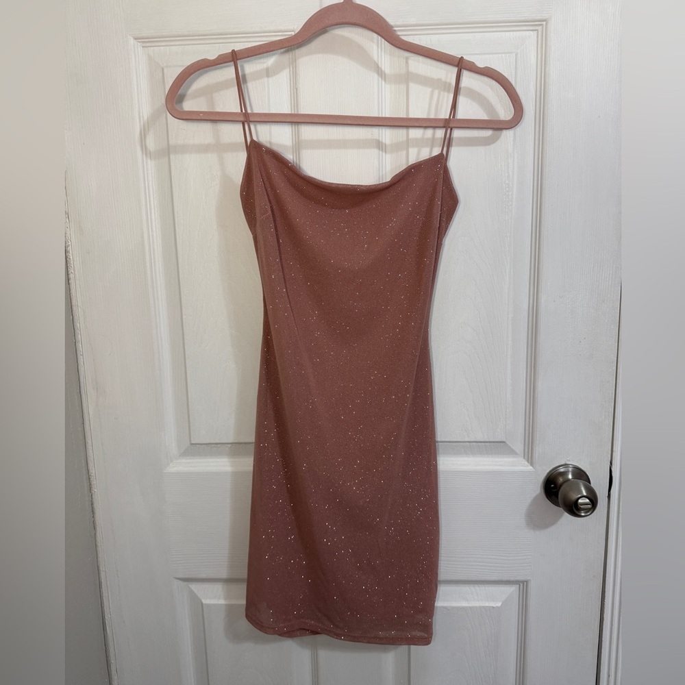 Rose Gold/Pink Mini Sparkle Dress